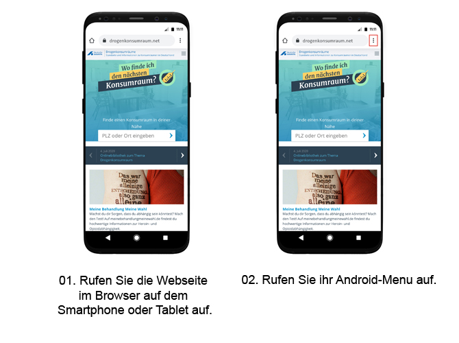 Abbildung Anleitung auf Android-Telefon